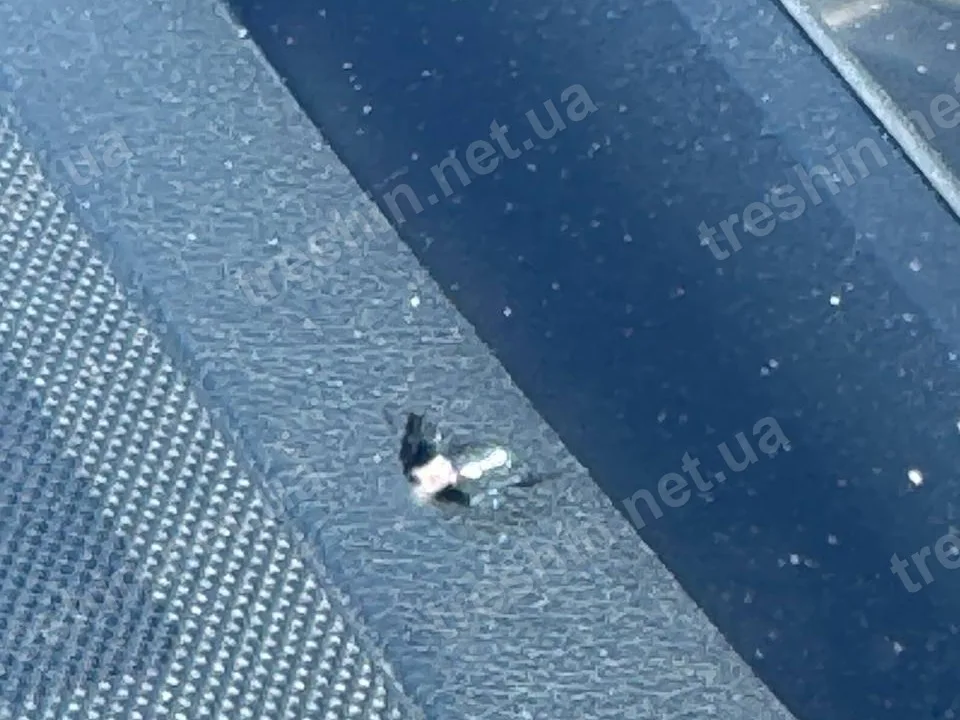 Скол, у який набився дорожній бруд
